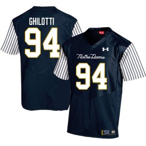 Notre Dame Fighting Irish Men's Giovanni Ghilotti #94 Navy Under Armour Alternate Authentic Stitched College NCAA Football Jersey UGM5299CA